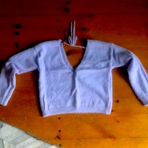 Purple cop top along sleeve